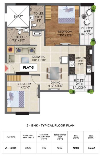 Laxmi Fresh Livings Floor Plan 2BHK