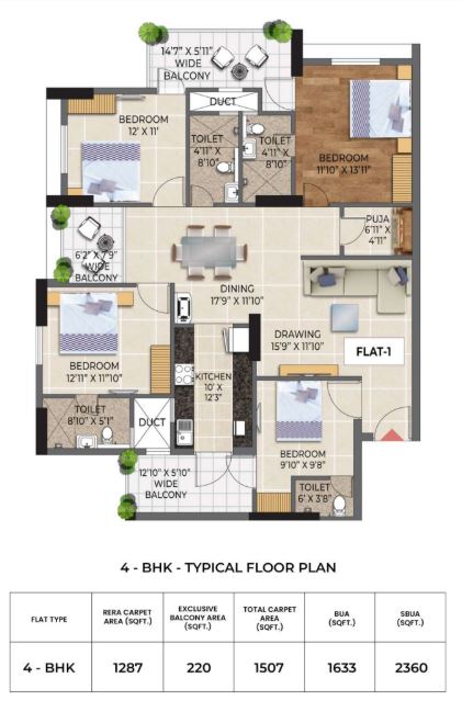Laxmi Fresh Livings Floor Plan 3 BHK